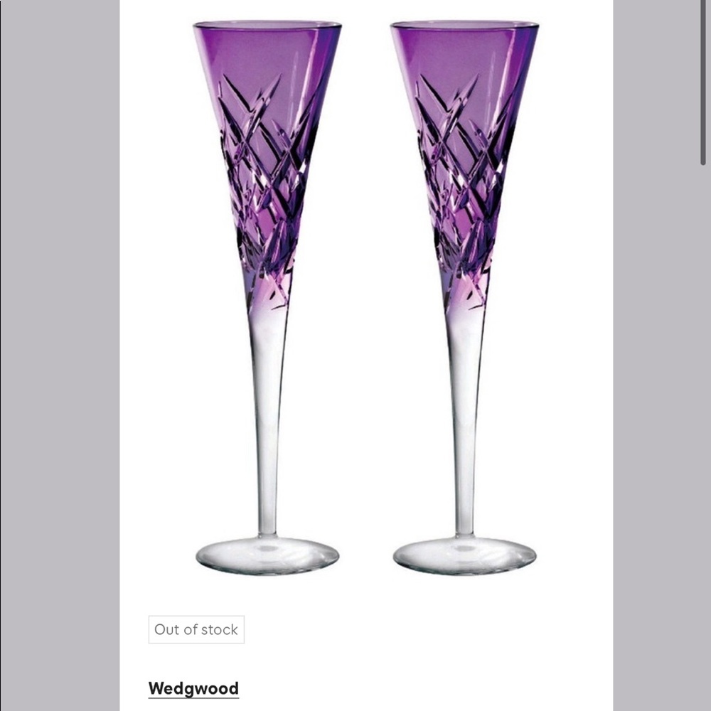 Vera Wang DUCHE88E ENCORE Lavender CHAMPAGNE Flute Pair *BRAND NEW* - Picture 8 of 16